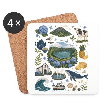 Azores | Volcanic Islands, Whales & Nature - Coasters (set of 4) - white - Front