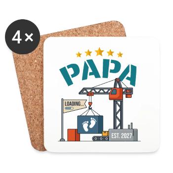Future Daddy 2027 Beladen Baby-Bau - Untersetzer (4er-Set) - Weiß - Vorne