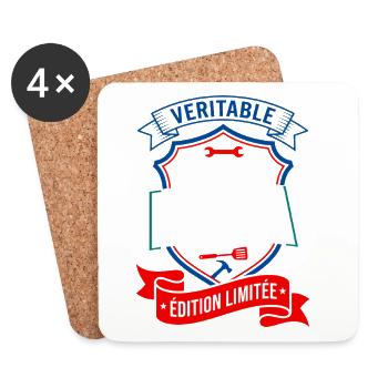 Super Papa Édition Limitée Fête Des Pères - Dessous de verre (lot de 4) - blanc - Devant