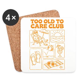 Too Old To Care Club Ruhestandsurlaub - Untersetzer (4er-Set) - Weiß - Vorne