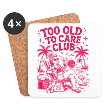 Too Old To Care Club Oma-Urlaub - Untersetzer (4er-Set) - Weiß - Vorne