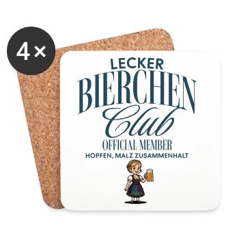 Lecker Bierchen Club - Untersetzer (4er-Set) - Weiß - Vorne