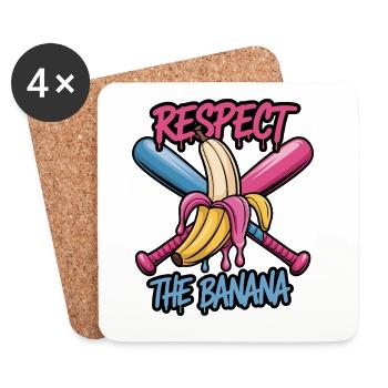  Respektiere Die Banane Witziges Grafikdesign Mit - Untersetzer (4er-Set) - Weiß - Vorne