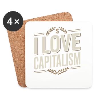 I Love Capitalism Unternehmer Aktien Kapitalismus - Untersetzer (4er-Set) - Weiß - Vorne