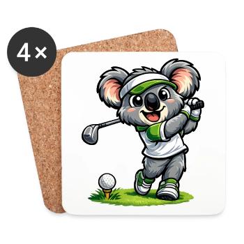 Süßer Koala spielt Golf - Untersetzer (4er-Set) - Weiß - Vorne