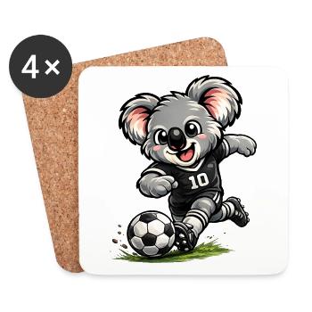 Süßer Koala spielt Fußball - Untersetzer (4er-Set) - Weiß - Vorne