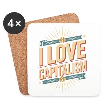 I Love Capitalism Unternehmer Aktien Kapitalismus - Untersetzer (4er-Set) - Weiß - Vorne