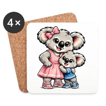 Süßer Koala – Große Schwester - Untersetzer (4er-Set) - Weiß - Vorne