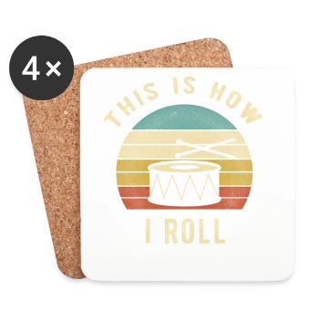 Percussion Retro This Is How I Roll Drummer Gift - Untersetzer (4er-Set) - Weiß - Vorne