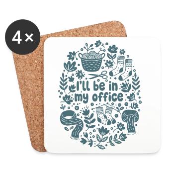 Drôle d’amoureux du crochet qui sera dans mon bureau Laine - Dessous de verre (lot de 4) - blanc - Devant