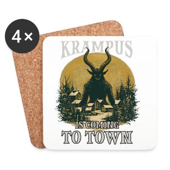 Krampus kommt in die Stadt - Untersetzer (4er-Set) - Weiß - Vorne