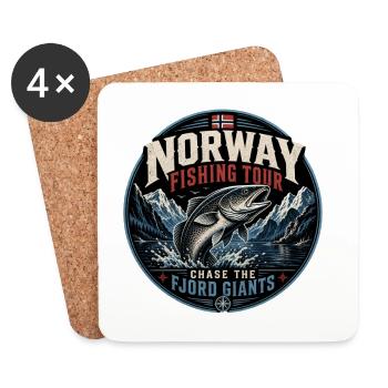 Norwegen Angeln - Untersetzer (4er-Set) - Weiß - Vorne