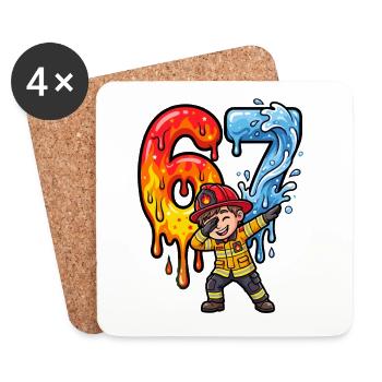 Fire Heroes Fire and Water Duo 67 - Coasters (set of 4) - white - Front