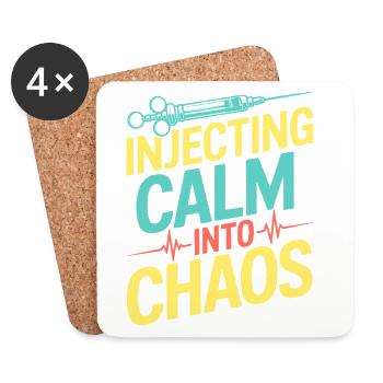 Anesthesiologist Calm Into Chaos Anesthesia - Untersetzer (4er-Set) - Weiß - Vorne