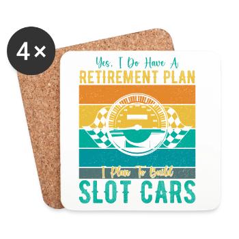 Retirement Plan Build Slot Cars Slotracing Gift - Untersetzer (4er-Set) - Weiß - Vorne