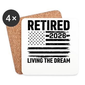 Retired 2026 Living The Dream - Untersetzer (4er-Set) - Weiß - Vorne