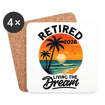 Retired 2027 Living The Dream - Untersetzer (4er-Set) - Weiß - Vorne