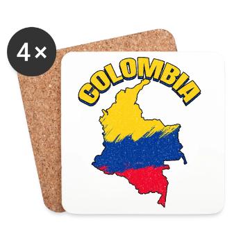 Map Of Colombian Flag Colombia - Coasters (set of 4) - white - Front