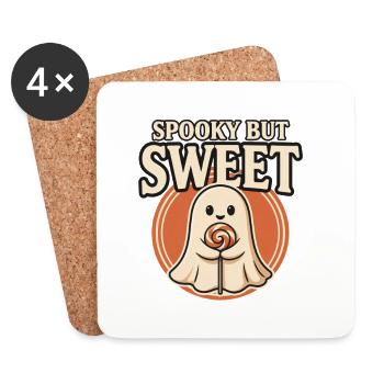 Halloween Ghost – Spooky But Sweet - Coasters (set of 4) - white - Front