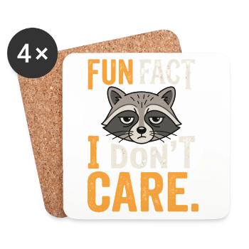 Funny Sarcastic Fun Fact I Don't Care - Coasters (set of 4) - white - Front