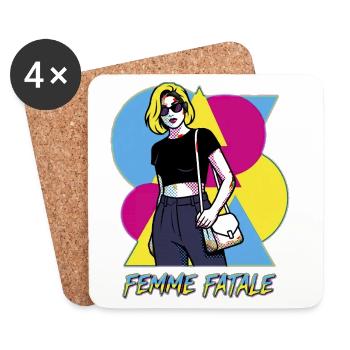 Femme Fatale Pop Art - Untersetzer (4er-Set) - Weiß - Vorne
