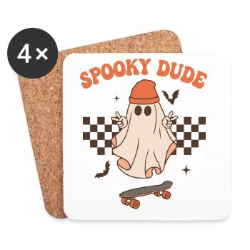 Spooky Doodle Ghost Skateboard - Untersetzer (4er-Set) - Weiß - Vorne