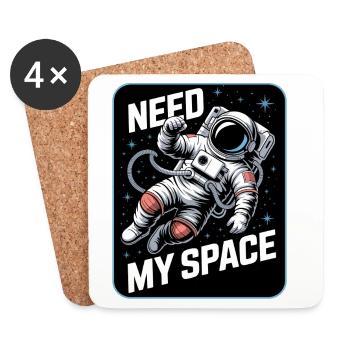 Need My Space Astronaut - Untersetzer (4er-Set) - Weiß - Vorne