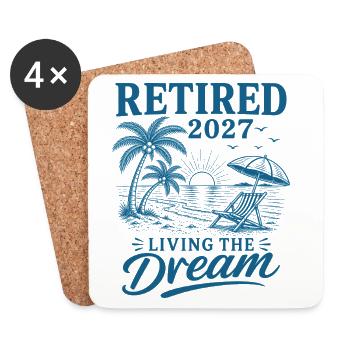 Retired 2027 Living The Dream - Untersetzer (4er-Set) - Weiß - Vorne