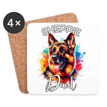 Deutscher Schäferhund Papa - Untersetzer (4er-Set) - Weiß - Vorne