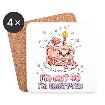 I'm not 40 Im 30 Ten Birthday - Untersetzer (4er-Set) - Weiß - Vorne