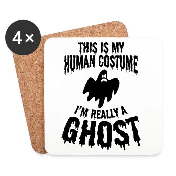 Halloween - This Is My Human Costume I'm Really A  - Untersetzer (4er-Set) - Weiß - Vorne