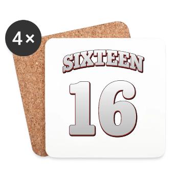 Sweet Sixteen - 16. Geburtstag Design & Poster - Untersetzer (4er-Set) - Weiß - Vorne