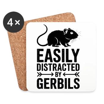 Mongolische Rennratte Sprüche Rennmaus Geschenk - Untersetzer (4er-Set) - Weiß - Vorne