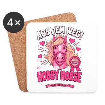 Aus dem Weg Ich bin ein Hobby Horse - Untersetzer (4er-Set) - Weiß - Vorne
