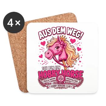 Aus dem Weg Ich bin ein Hobby Horse - Untersetzer (4er-Set) - Weiß - Vorne