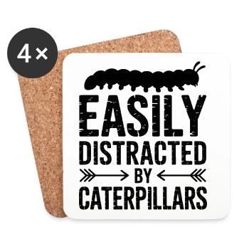 Caterpillar Sayings Caterpillar Funny Caterpillar Gift - Coasters (set of 4) - white - Front