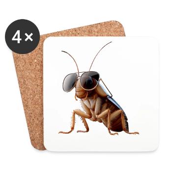 cockroach cockroach insects cockroach cockroaches - Coasters (set of 4) - white - Front