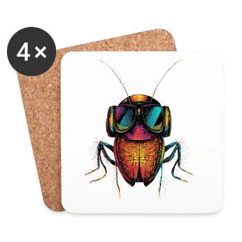 cockroach cockroach insects cockroach cockroaches - Coasters (set of 4) - white - Front