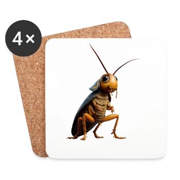 cockroach cockroach insects cockroach cockroaches - Coasters (set of 4) - white - Front