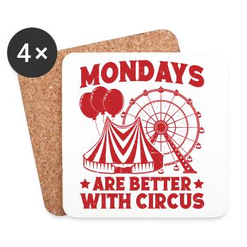 Circus Mondays Are Better With Circus Performer - Untersetzer (4er-Set) - Weiß - Vorne