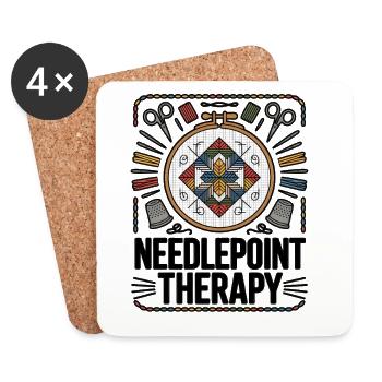 Needlepoint Therapy Embroidery Love - Coasters (set of 4) - white - Front