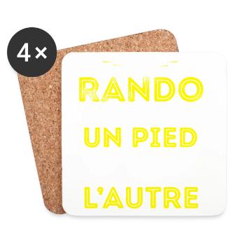 La Rando ça marche un pied après l'autre - Dessous de verre (lot de 4) - blanc - Devant