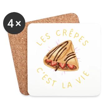 Les crêpes c'est la vie - Dessous de verre (lot de 4) - blanc - Devant