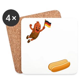 Schnitzel that goes into a bun - Coasters (set of 4) - white - Front