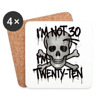 I'm not 30 Im 20 Ten Birthday - Coasters (set of 4) - white - Front