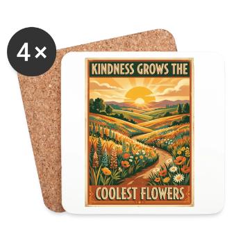 La gentillesse fait pousser les fleurs les plus fraîches - Dessous de verre (lot de 4) - blanc - Devant