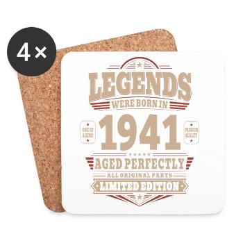 85th Birthday Gift Husband 1941 Vintage Retro - Coasters (set of 4) - white - Front