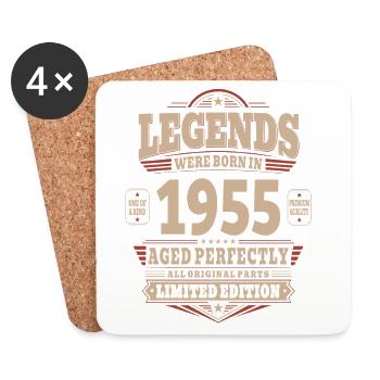 70th Birthday Gift Husband 1955 Vintage Retro - Coasters (set of 4) - white - Front
