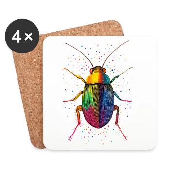 cockroach cockroach insects cockroach cockroaches - Coasters (set of 4) - white - Front