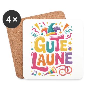 Good Mood Carnival Carnival Costume Alaaf - Coasters (set of 4) - white - Front